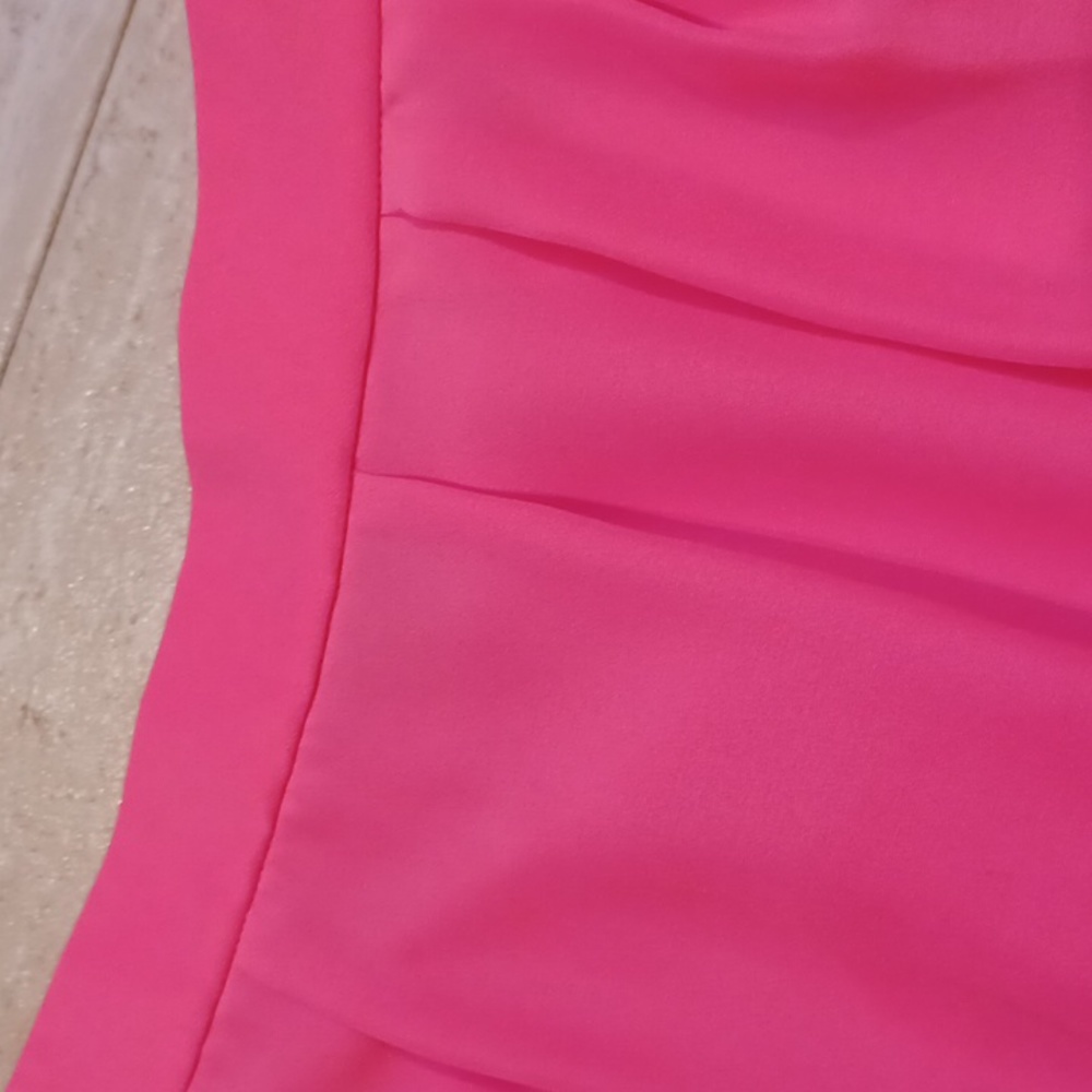 J. Crew Factory Orange/Pink Color Block Silky Skirt - Picture 4 of 7